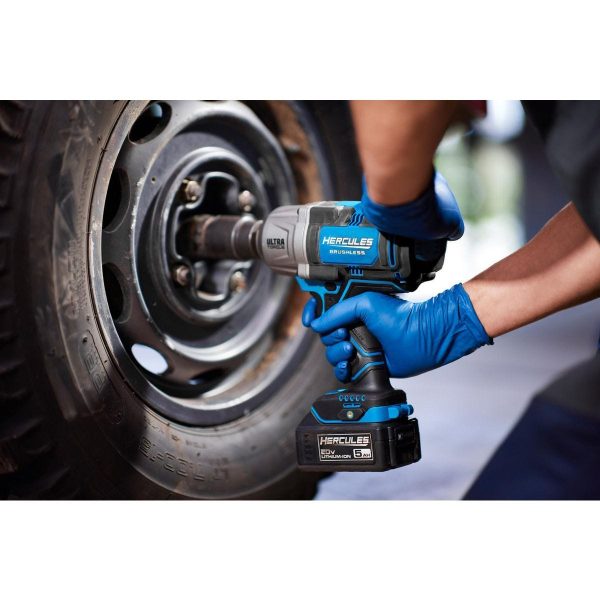HERCULES - Llave de Impacto Inalámbrica Brushless 20V, 1/2 pulg. con Anillo de Fricción - Sólo Herramienta - 58887 - Imagen 9