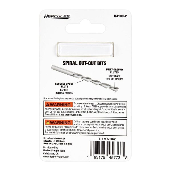 HERCULES - 1/8 in. M2 High-Speed Steel Spiral Cut-Out Bits, 2-Pack - 59162 - Imagen 9