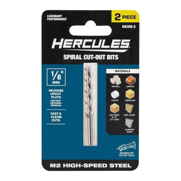 HERCULES - 1/8 in. M2 High-Speed Steel Spiral Cut-Out Bits, 2-Pack - 59162 - Imagen 8