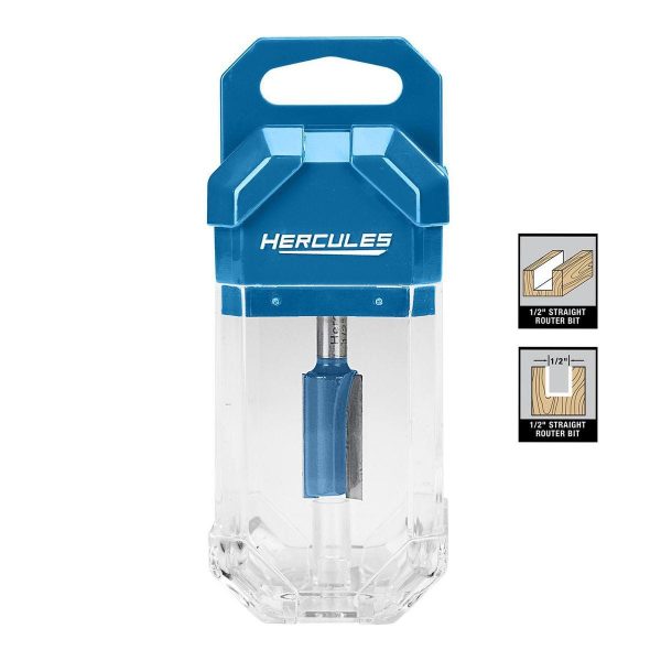 HERCULES - 2 Flute, 1/2 in. x 1 in. Straight Router Bit with 1/4 in. Shank - 59251 - Imagen 2
