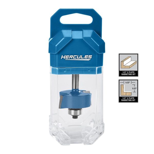 HERCULES - 1/2 in. 2 Flute Rabbeting Router Bit with 1/4 in. Shank - 59253 - Imagen 2