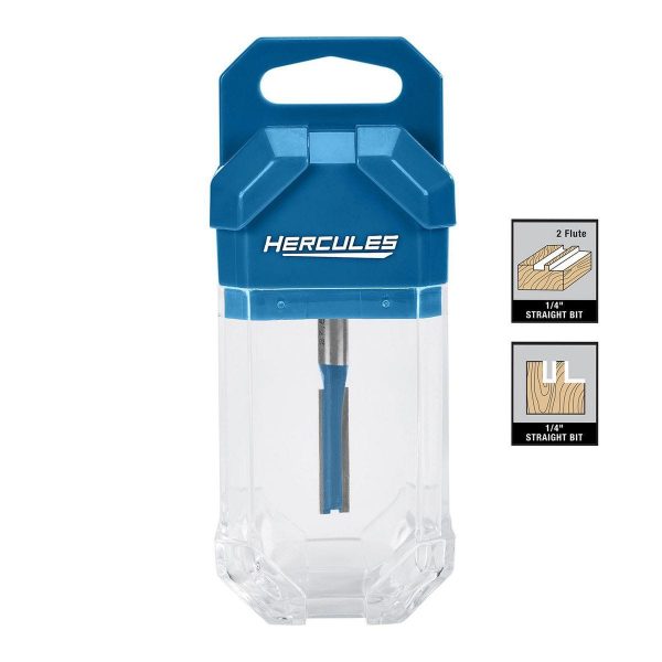 HERCULES - 2 Flute, 1/4 in. x 1 in. Straight Router Bit with 1/4 in. Shank - 59257 - Imagen 2