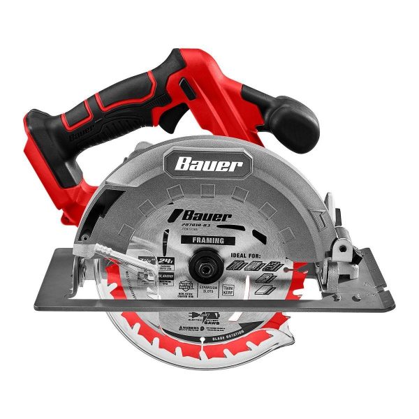 BAUER - Sierra Circular Inalámbrica sin Escobillas 20V, 7-1/4 pulgadas - Solo Herramienta - 59281 - Imagen 3