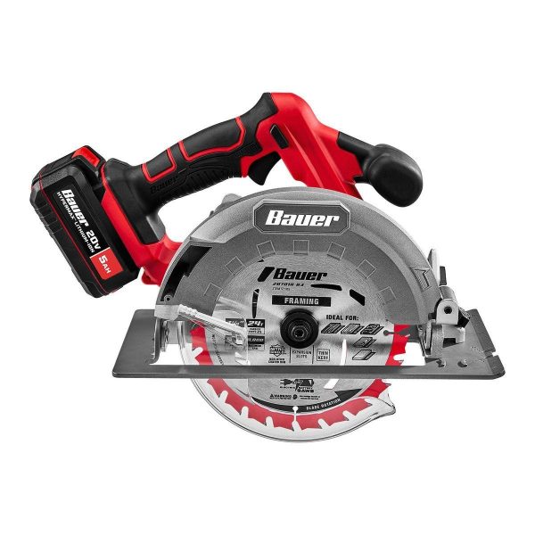 BAUER - Sierra Circular Inalámbrica sin Escobillas 20V, 7-1/4 pulgadas - Solo Herramienta - 59281 - Imagen 6