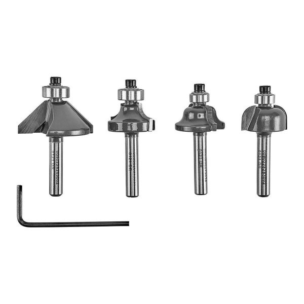 BAUER - Carbide Tip Decorative Router Bit Set, 4-Piece - 59301 - Imagen 6
