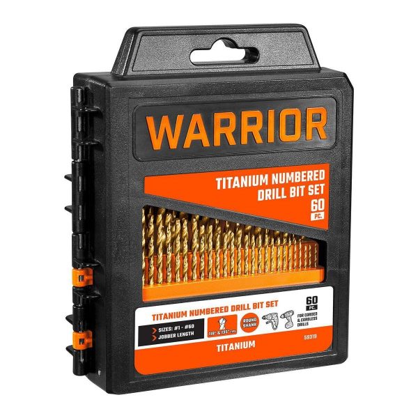 WARRIOR - Titanium High-Speed Steel Numbered Drill Bit Set, 60-Piece - 59319 - Imagen 4