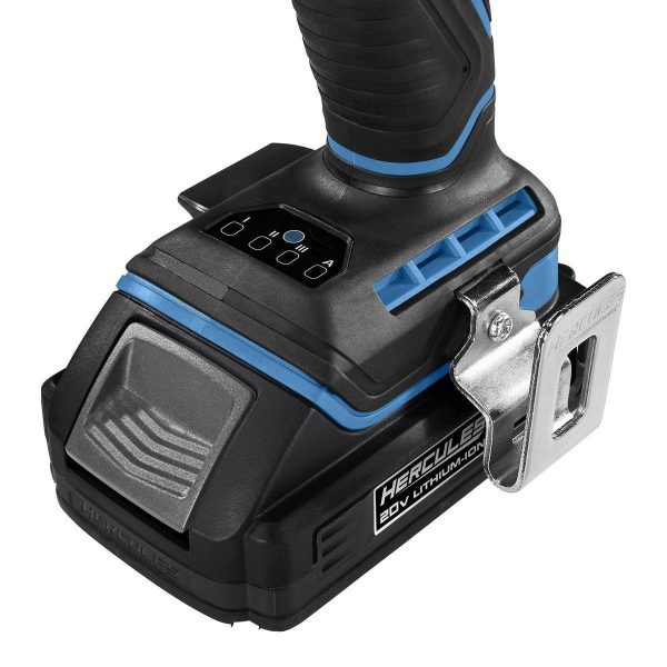 HERCULES - 20V Brushless Inalámbrico, 1/4 pulg. Compacto, Impact Driver 3 Velocidades - Solo Herramienta - 59421 - Imagen 8