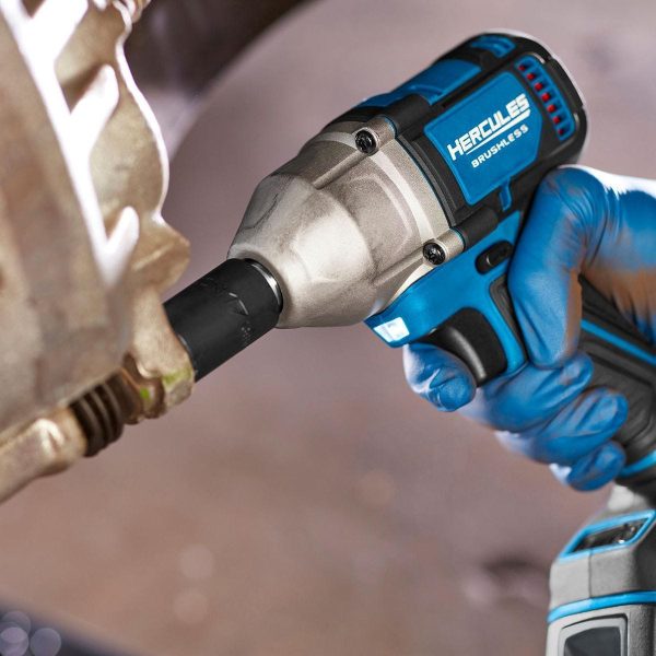 HERCULES - Llave de Impacto Inalámbrica Compacta 1/2 pulg. 4 Modos sin Escobillas 20V con Anillo de Fricción - Solo Herramienta - 59427 - Imagen 12