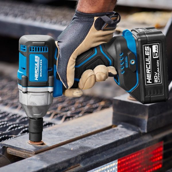 HERCULES - Llave de Impacto Inalámbrica Compacta 1/2 pulg. 4 Modos sin Escobillas 20V con Anillo de Fricción - Solo Herramienta - 59427 - Imagen 13