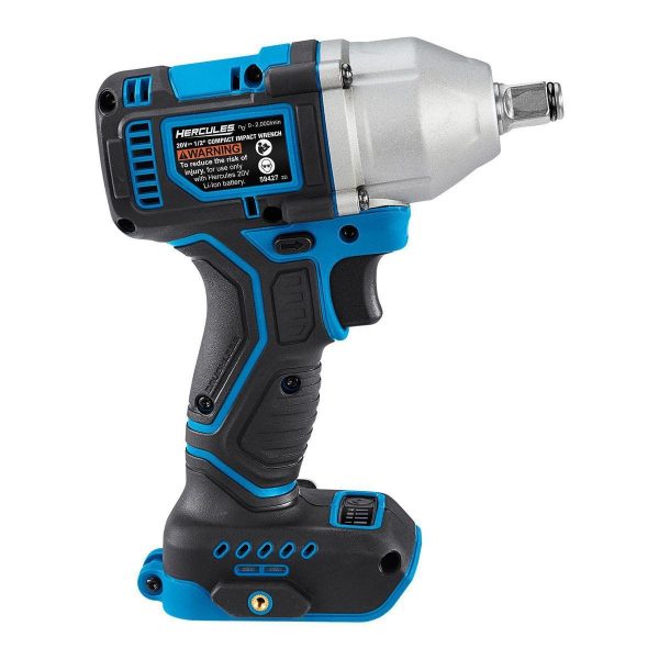HERCULES - Llave de Impacto Inalámbrica Compacta 1/2 pulg. 4 Modos sin Escobillas 20V con Anillo de Fricción - Solo Herramienta - 59427 - Imagen 4