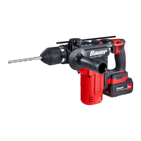 BAUER - 20V Brushless Cordless L-Shape 1-1/8 in. SDS-PLUS Type Rotary Hammer - Tool Only - 59439 - Imagen 6