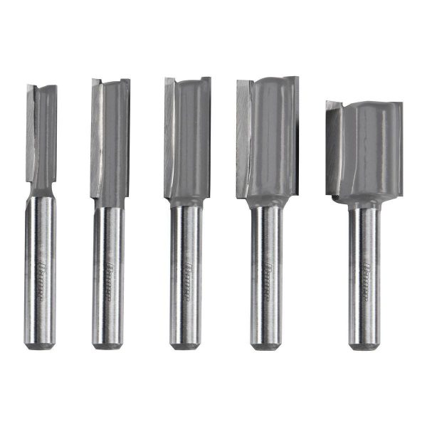 BAUER - Carbide Tip Straight Router Bit Set, 5-Piece - 59509 - Imagen 3