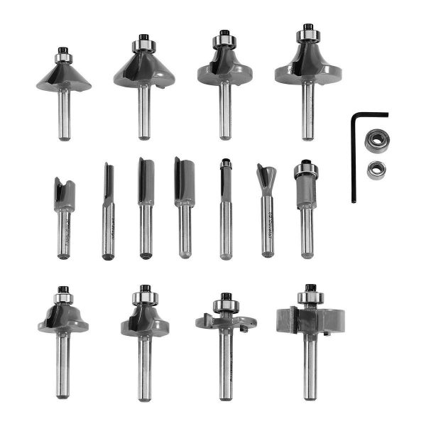 BAUER - Carbide Router Bit Set, 15-Piece - 59555 - Imagen 4