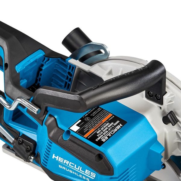 HERCULES - Sierra Circular Inalámbrica Sin Escobillas 20V, 7-1/4 pulgadas, Estilo Worm-Drive con Mango Trasero - Solo Herramienta - 59641 - Imagen 4