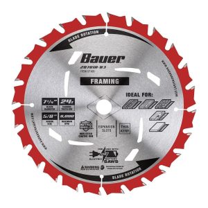 BAUER - 7-1/4 in., 24T Framing Circular Saw Blade - 57105