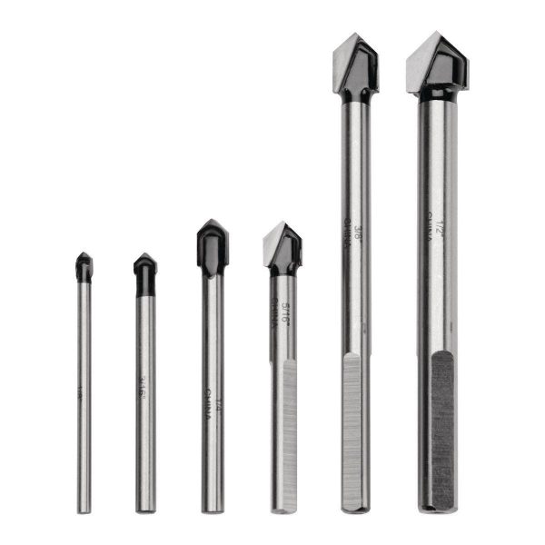 WARRIOR - Carbide Tip Glass and Tile Cutting Drill Bit Set, 6-Piece - 61617 - Imagen 3