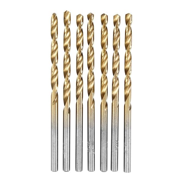 WARRIOR - 9/64 in. Titanium High-Speed Steel Drill Bits, 7-Piece - 61636