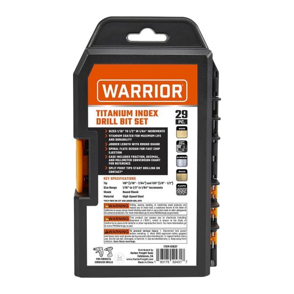 WARRIOR - Titanium Drill Bit Set, 29-Piece - 61637 - Imagen 7