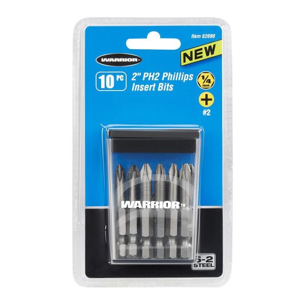 WARRIOR - 2 in. PH2 Phillips Insert Bits, 10-Piece - 62690 - Imagen 12
