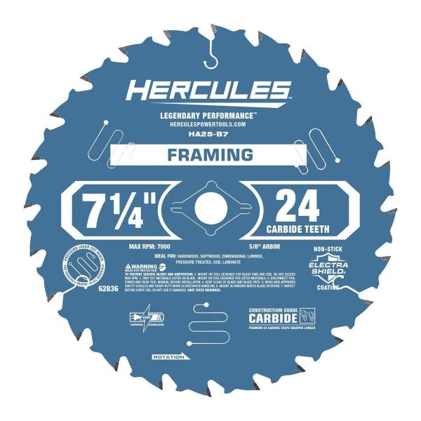 HERCULES - 7-1/4 in., 24T Framing Circular Saw Blade - 62836 - Imagen 2