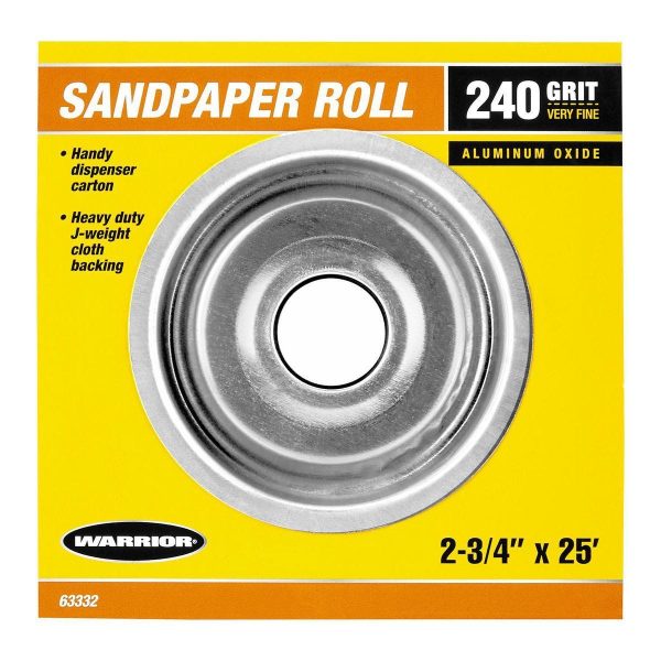 WARRIOR - 2-3/4 in. x 25 ft., 240-Grit Sandpaper Roll - 63332