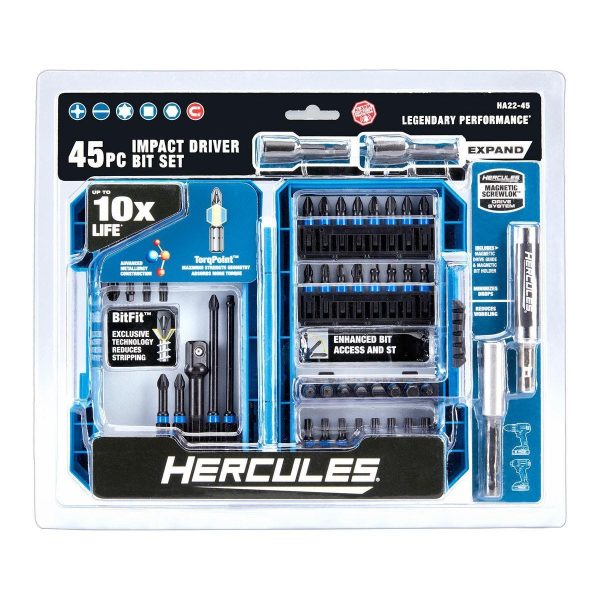 HERCULES - Impact Driver Bit Set, 45-Piece - 63383 - Imagen 4