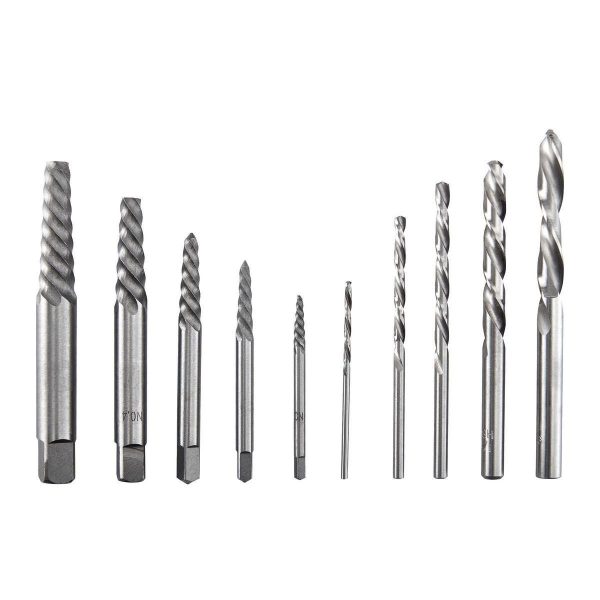 WARRIOR - Screw Extractor and Left-Hand Drill Bit Combo Set, 10-Piece - 63987