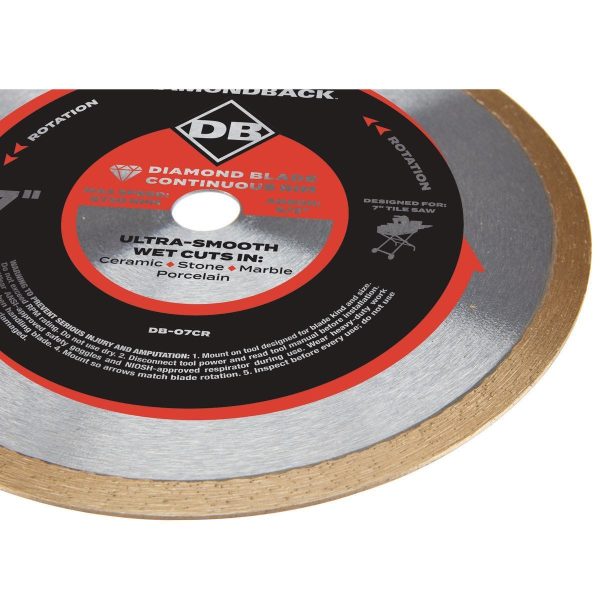 DIAMONDBACK - 7 in. Continuous Rim Wet or Dry Cut Diamond Blade - 64098 - Imagen 3