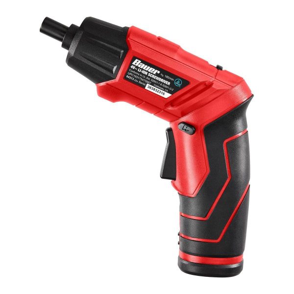 BAUER - 4V Inalámbrico, Destornillador de 1/4 pulgada con Linterna Integrada Kit con 4 Inserciones y Cargador de Pared - 64313 - Imagen 4