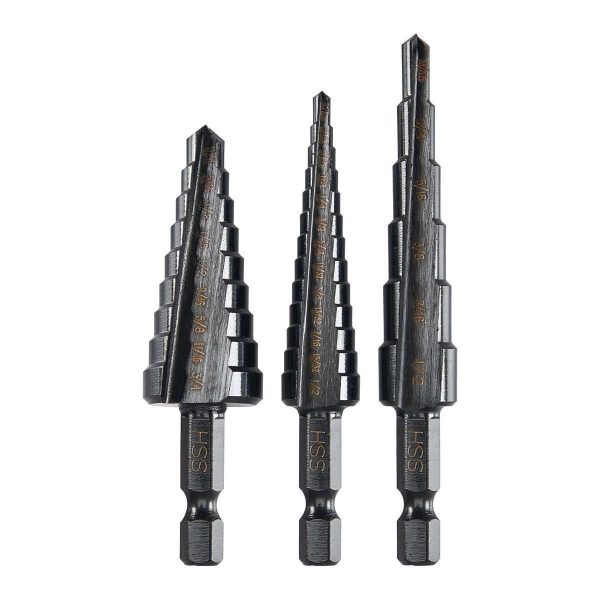 BAUER - Broca Escalonada de Óxido Negro de 1/8 a 3/4 Pulgadas con 13, 6 y 9 Pasos - 64671 - Imagen 2