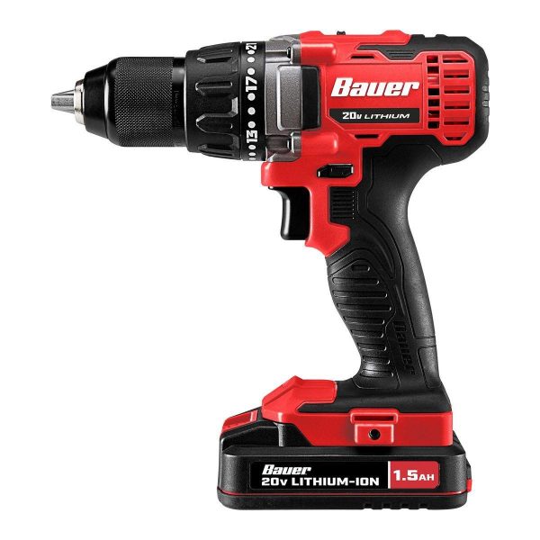 BAUER - 20V Inalámbrico, Kit de Taladro/Atornillador de 1/2 pulgada con Batería de 1.5 Ah y Cargador - 64754 - Imagen 3
