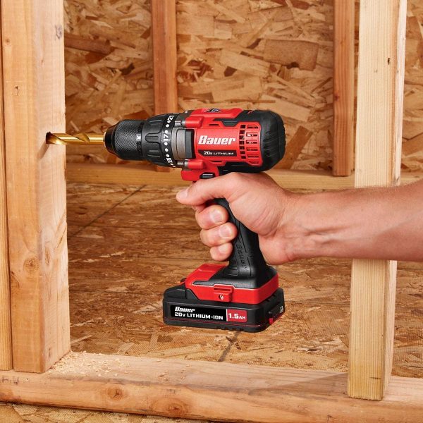 BAUER - 20V Inalámbrico, Kit de Taladro/Atornillador de 1/2 pulgada con Batería de 1.5 Ah y Cargador - 64754 - Imagen 5