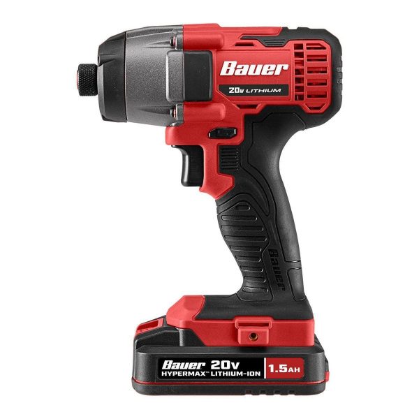 BAUER - 20V Inalámbrico, Kit de Destornillador de Impacto Compacto de 1/4 pulg. Hex con Batería de 1.5 Ah y Cargador - 64755 - Imagen 4