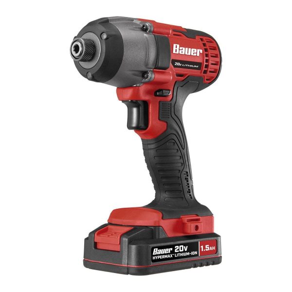 BAUER - 20V Inalámbrico, Kit de Destornillador de Impacto Compacto de 1/4 pulg. Hex con Batería de 1.5 Ah y Cargador - 64755 - Imagen 5