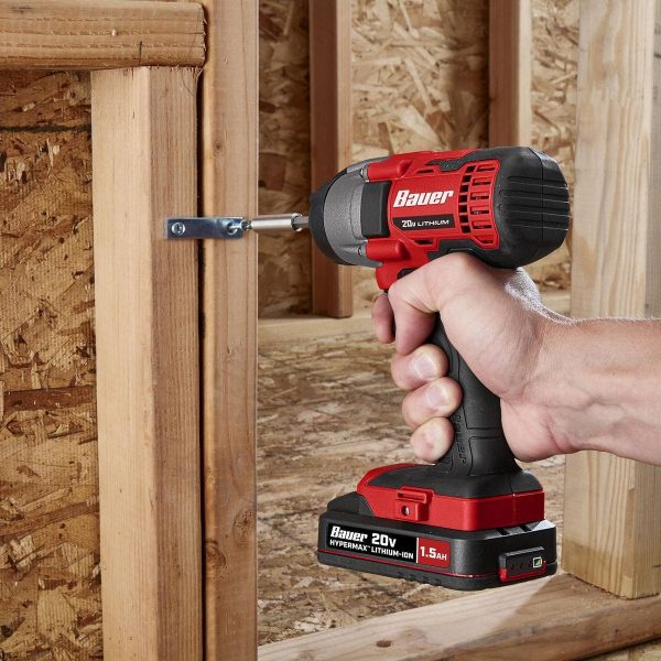 BAUER - 20V Inalámbrico, Kit de Destornillador de Impacto Compacto de 1/4 pulg. Hex con Batería de 1.5 Ah y Cargador - 64755 - Imagen 7