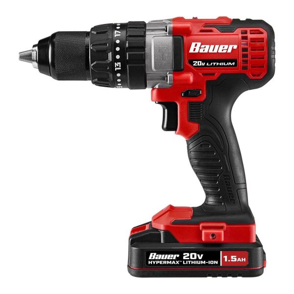 BAUER - 20V Inalámbrico, Taladro/Atornillador Percutor de 1/2 pulgada con Batería 1.5 Ah y Cargador - 64756 - Imagen 3