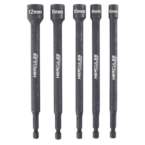 HERCULES - 6 in. Impact-Rated Magnetic Metric Nut Setters, 5-Piece - 64773 - Imagen 2
