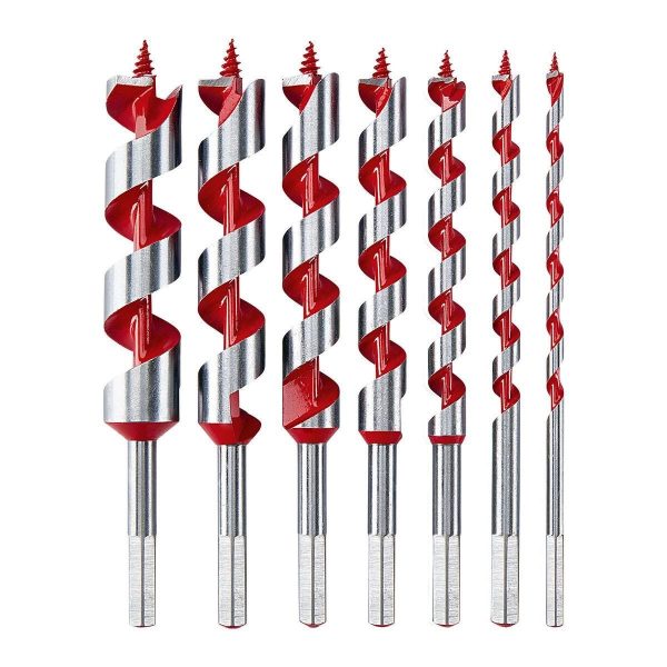 BAUER - Wood Auger Drill Bit Set, 7-Piece - 64809 - Imagen 2