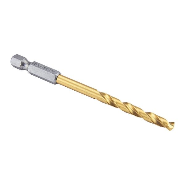 HERCULES - 3/16 in. Impact-Rated Hex Shank Titanium Drill Bit Set, 3-Piece - 64888 - Imagen 3