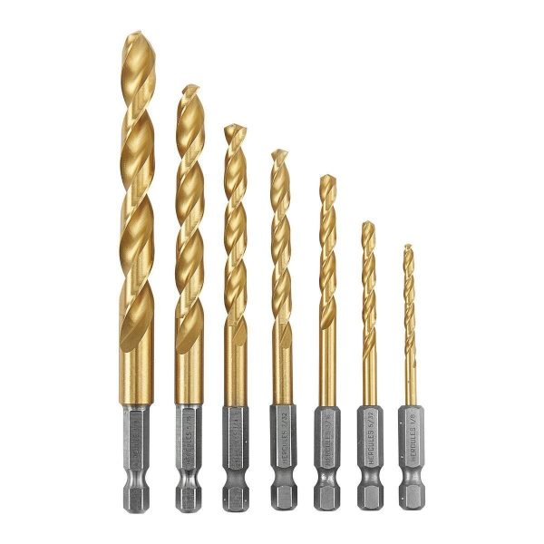 HERCULES - Impact-Rated Hex Shank Titanium Drill Bit Set, 7-Piece - 64896 - Imagen 2
