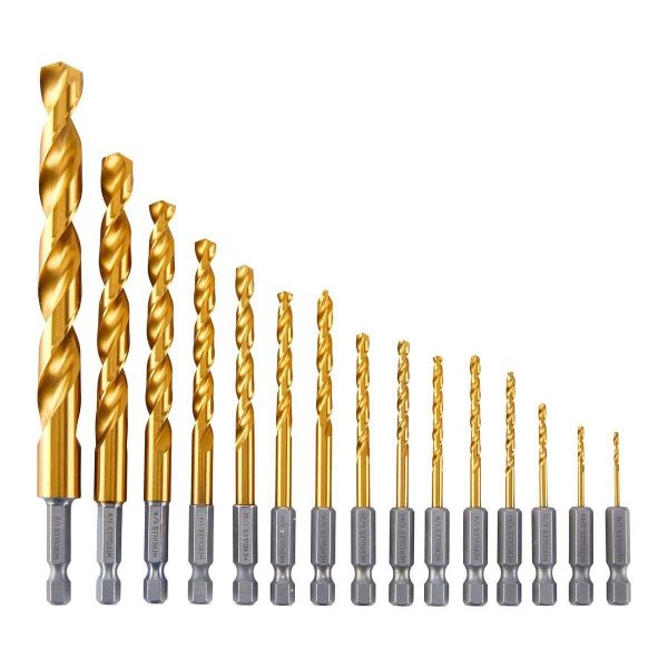 HERCULES - Impact-Rated Hex Shank Titanium Drill Bit Set, 15-Piece - 64897 - Imagen 3