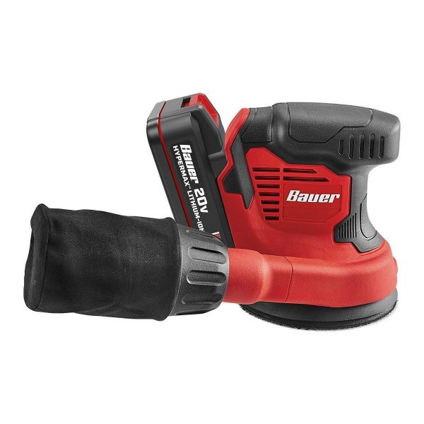 BAUER - 20V Inalámbrico, Lijadora Orbital Aleatoria de 5 pulgadas con Bolsa de Polvo - Solo Herramienta - 64943 - Imagen 4