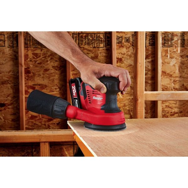 BAUER - 20V Inalámbrico, Lijadora Orbital Aleatoria de 5 pulgadas con Bolsa de Polvo - Solo Herramienta - 64943 - Imagen 8