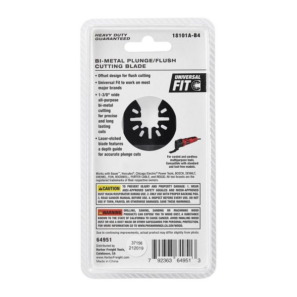 BAUER - Hoja de Sierra Bi-Metal de 1-3/8 pulgadas para Cortes de Inmersión y Rasos en Herramientas Oscilantes - 64951 - Imagen 5