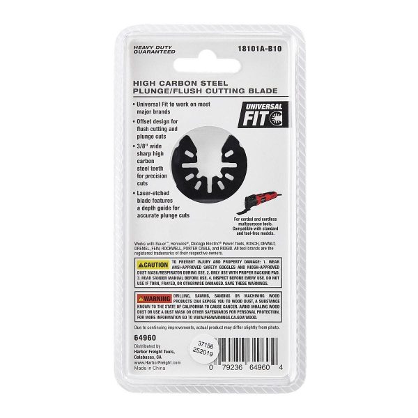 BAUER - 3/8 in. Hoja de Acero de Alto Carbono para Cortes de Inmersión y Rasantes en Herramientas Oscilantes Multiusos - 64960 - Imagen 5