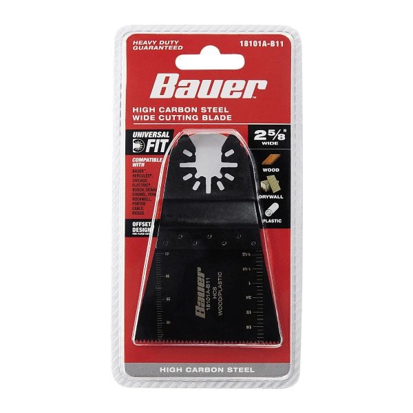 BAUER - Hoja de Corte Ancho de Acero de Alto Carbono 2-5/8 pulgadas para Herramientas Oscilantes Multiusos - 64961 - Imagen 4