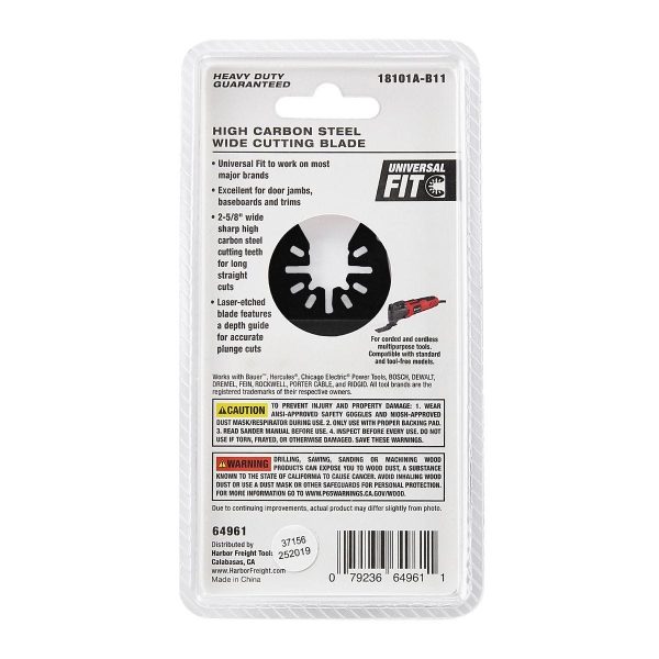 BAUER - Hoja de Corte Ancho de Acero de Alto Carbono 2-5/8 pulgadas para Herramientas Oscilantes Multiusos - 64961 - Imagen 5