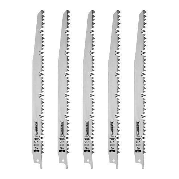 WARRIOR - 5 TPI Reciprocating Saw Pruning Blades, 5-Pack - 68040 - Imagen 2