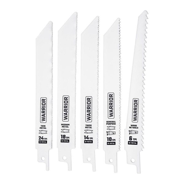 WARRIOR - 6 in. General-Purpose Bi-Metal Reciprocating Saw Blade Set, 5-Piece - 68044 - Imagen 2