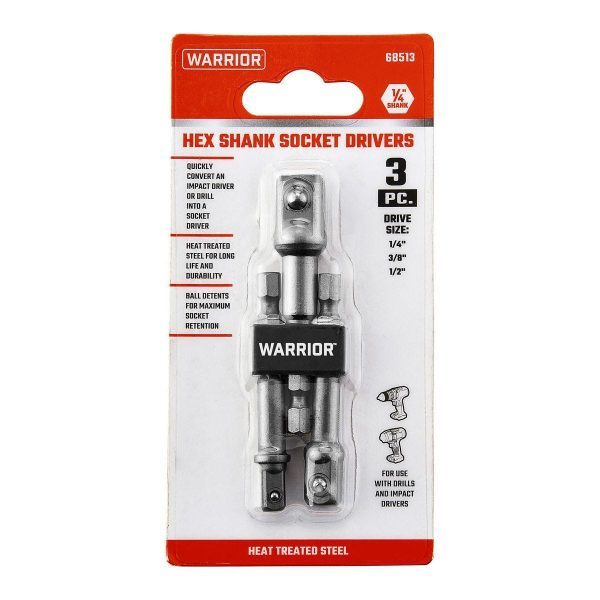 WARRIOR - Hex Shank Socket Driver Set, 3-Piece - 68513 - Imagen 3